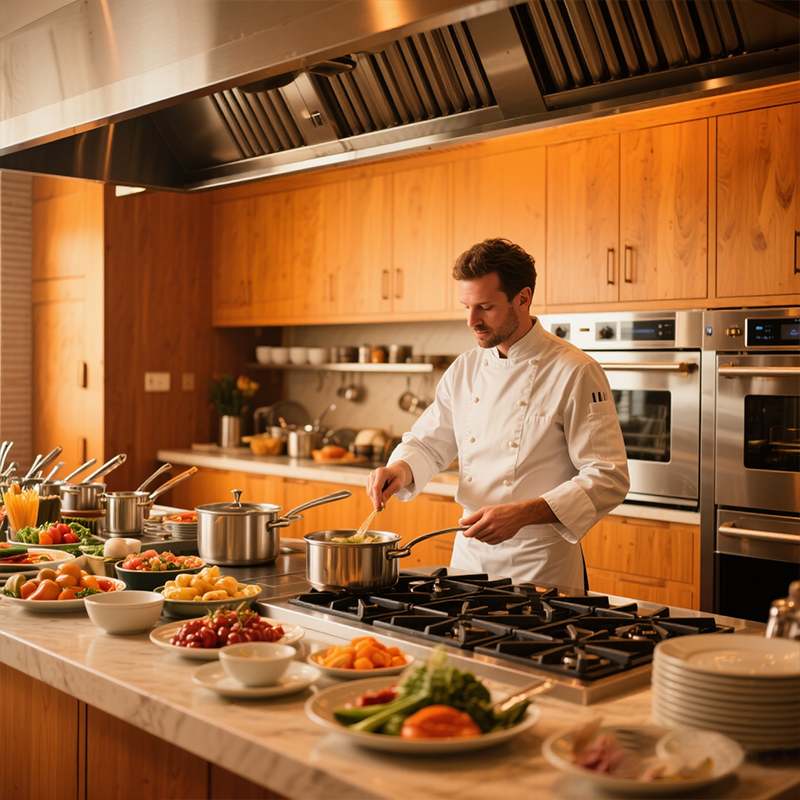 Range Commercial Kitchen - อุปกรณ์ครัวเชิงพาณิชย์อัตโนมัติ เตาแก๊สและไฟฟ้า เครื่องทำอาหารสแตนเลส สำหรับร้านอาหารฟาสต์ฟู้ด โครงการแบบครบวงจร