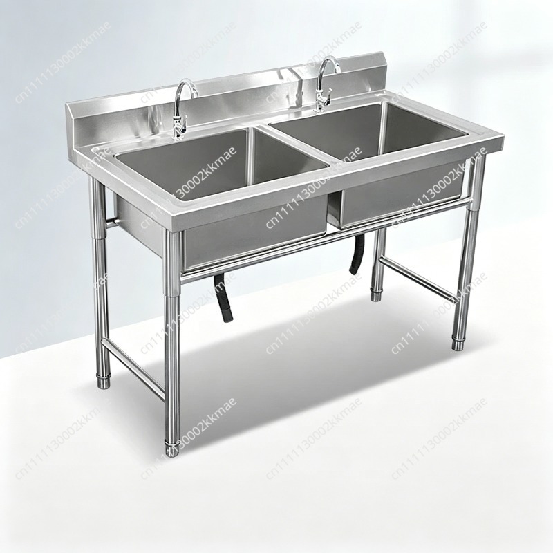 Commercial Kitchen Double Sink - อ่างล้างจานสแตนเลส 304 สำหรับใช้งานเชิงพาณิชย์ แบบอ่างเดี่ยว อ่างคู่ อ่างสามหลุม