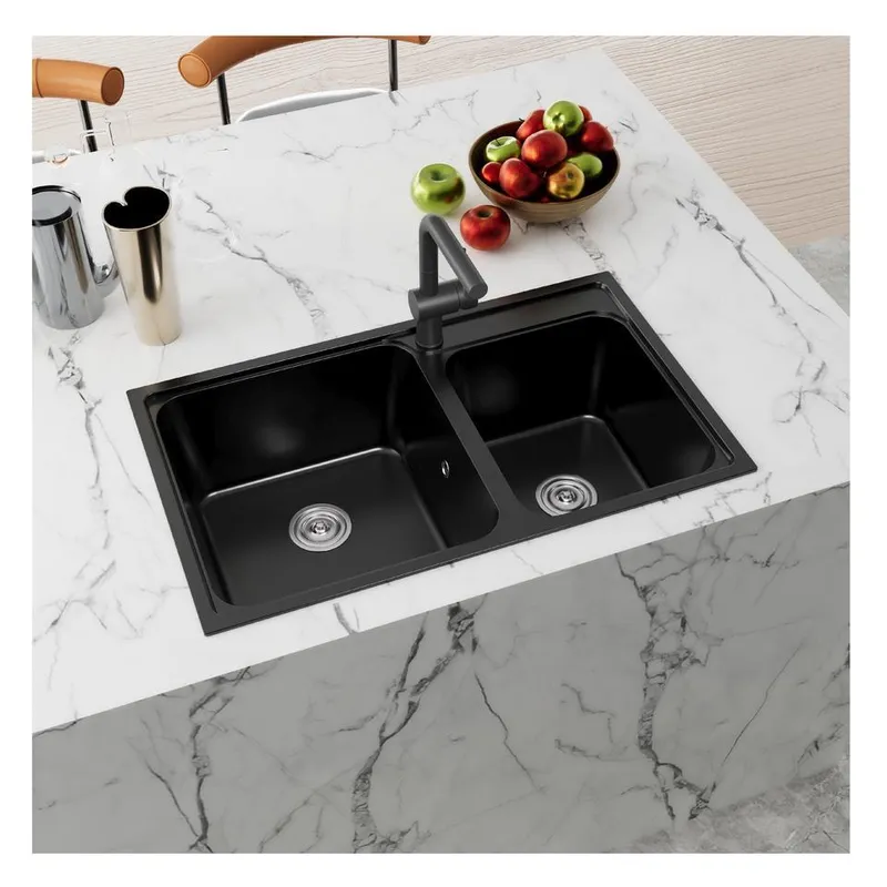 Commercial Kitchen Double Sink - อ่างล้างจานคู่ SMC แข็งแรง ทนทาน กันน้ำ ทำความสะอาดง่าย