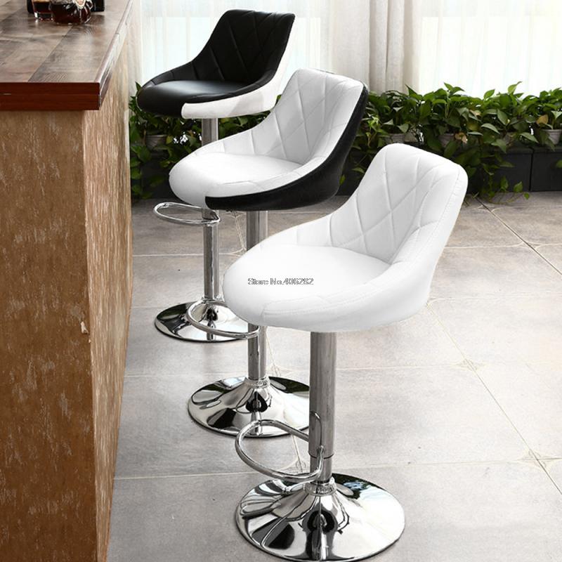 Commercial Kitchen Pictures - ความสูงปรับนิวเมติกเก้าอี้ผับ Home Office เก้าอี้ห้องครัว 2 ชิ้น/เซ็ตเก้าอี้บาร์หนังหมุนเก้าอี้บาร์เก้าอี้