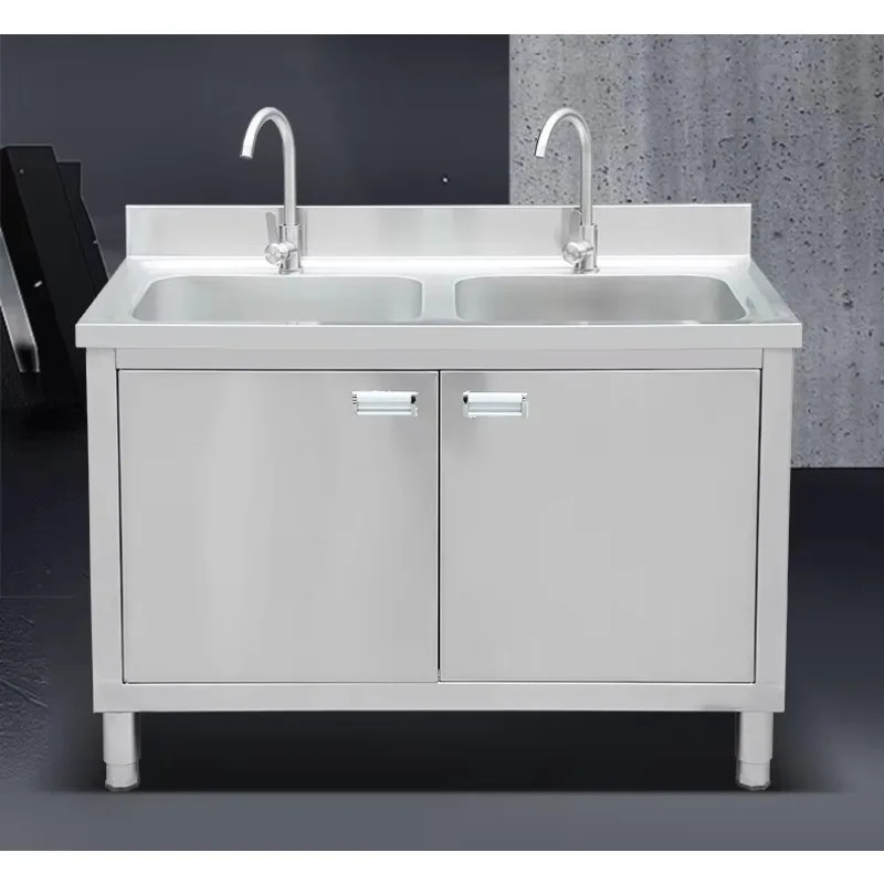 Commercial Kitchen Double Sink - ตู้ซิงค์สแตนเลสเชิงพาณิชย์ 304 สำหรับครัว แบบอ่างเดี่ยว อ่างคู่ อ่างสาม