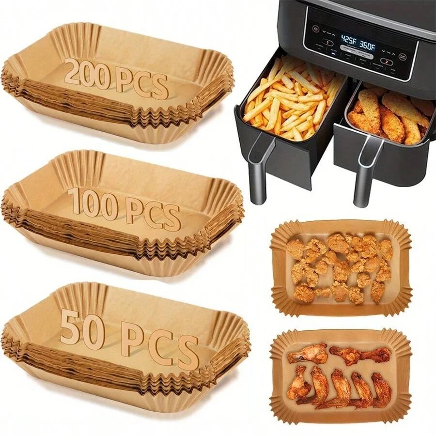 Commercial Kitchen Appliance - กระดาษรองหม้อทอดแบบใช้แล้วทิ้ง ทนน้ำมันและทนความร้อน สำหรับการอบ การทำอาหารในไมโครเวฟ และอุปกรณ์หม้อทอด ทำความสะอาดง่าย