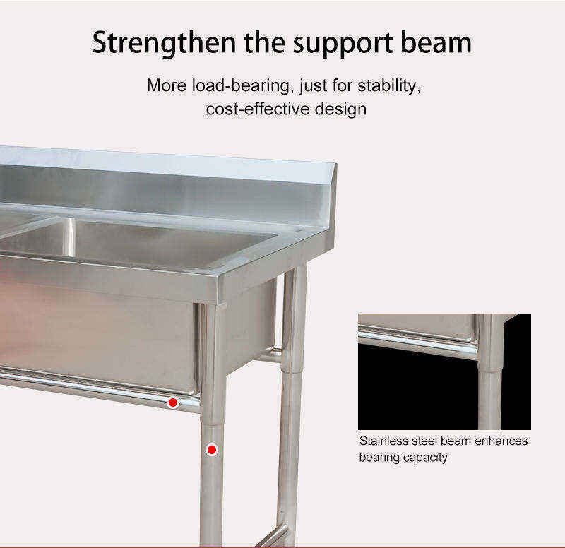 อ่างล้างจานสเตนเลสสตีลแบบสองหล - Commercial Kitchen Double Sink บทวิจารณ์และราคา