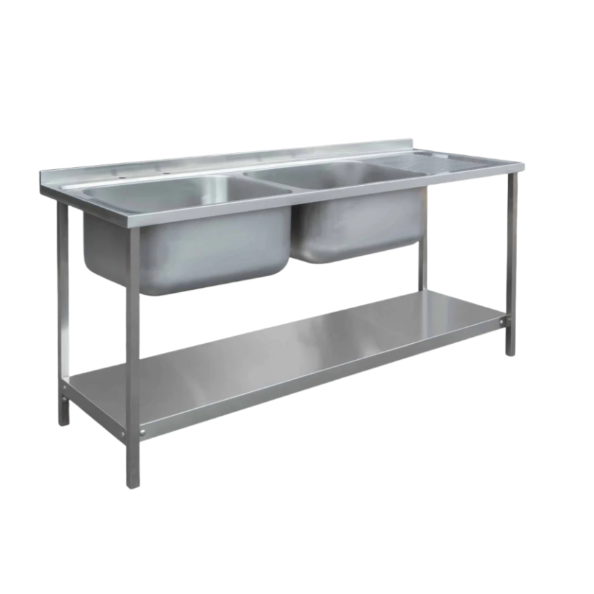 อ่างล้างจานครัวร้านอาหารแบบคู่ - Commercial Kitchen Double Sink บทวิจารณ์และราคา