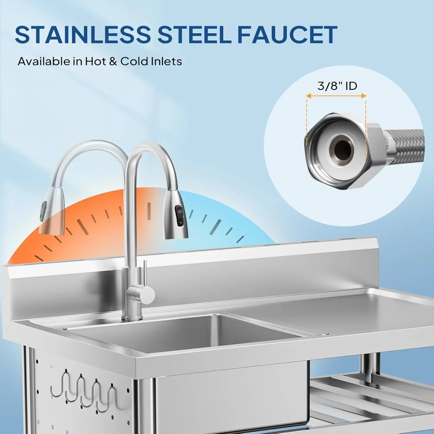 อ่างล้างจานสแตนเลสแบบตั้งพื้น  - Commercial Kitchen Double Sink บทวิจารณ์และราคา