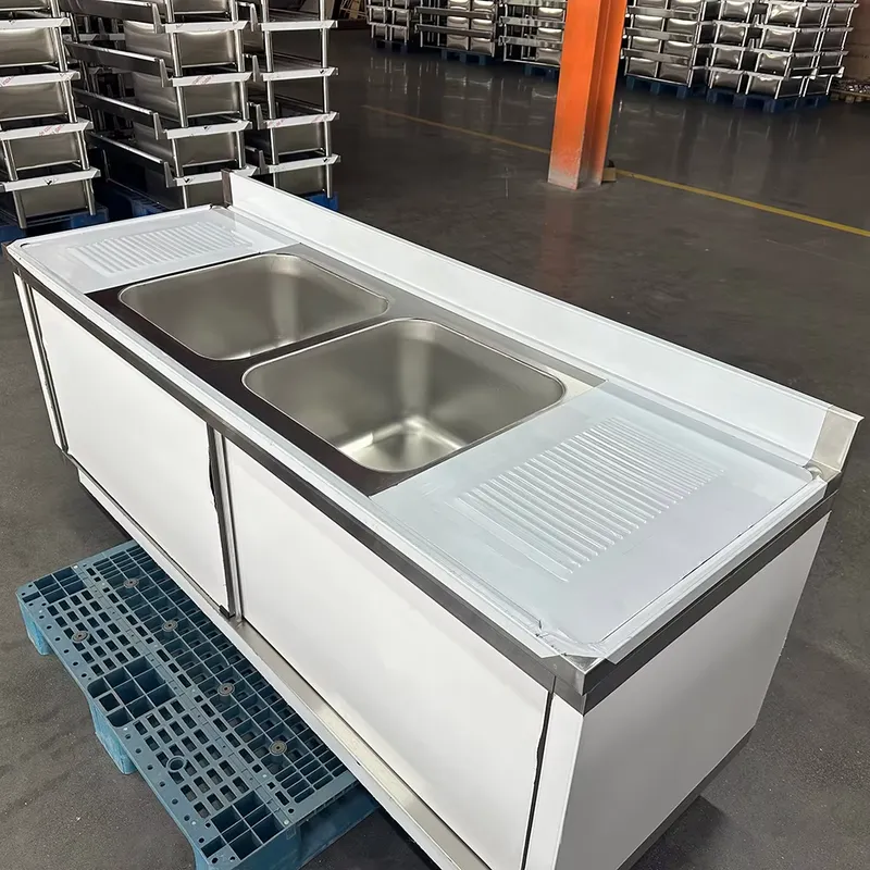 อ่างล้างจานสแตนเลส 304 แบบสองห - Commercial Kitchen Double Sink บทวิจารณ์และราคา