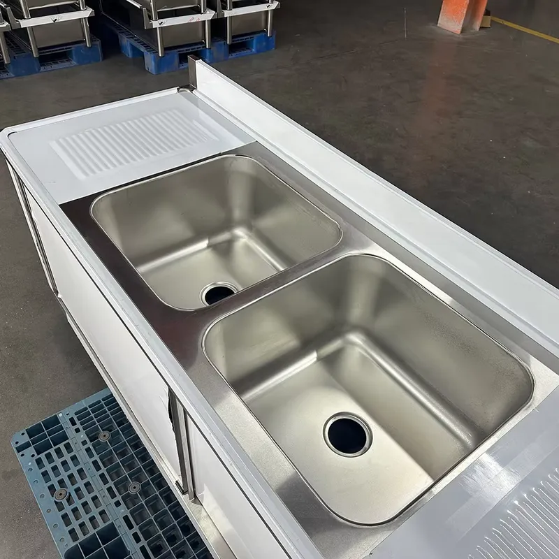 อ่างล้างจานสแตนเลส 304 แบบสองห - Commercial Kitchen Double Sink บทวิจารณ์และราคา
