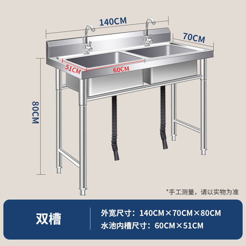 อ่างล้างจานสแตนเลส 304 แบบหนาพ - Commercial Kitchen Double Sink บทวิจารณ์และราคา
