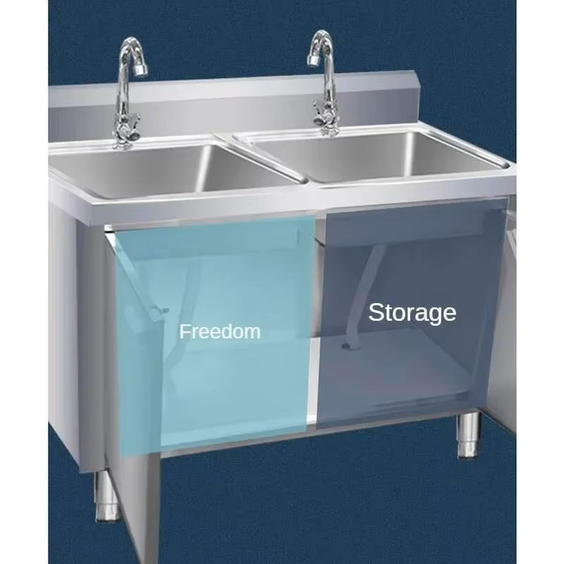 อ่างล้างจานโลหะเชิงพาณิชย์สำหร - Commercial Kitchen Double Sink บทวิจารณ์และราคา