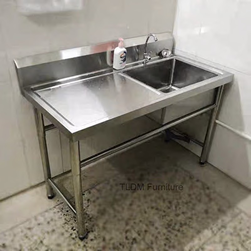 อ่างล้างจานสแตนเลสสำหรับครัวกล - Commercial Kitchen Double Sink บทวิจารณ์และราคา