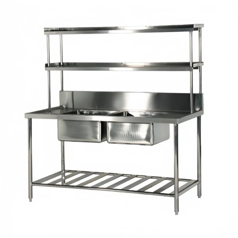 อ่างล้างจานสองหลุม สเตนเลสเคลื - Commercial Kitchen Double Sink บทวิจารณ์และราคา