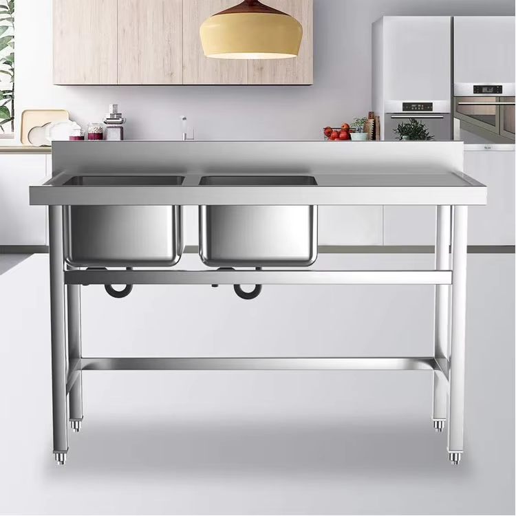 อุปกรณ์ครัวโรงแรมเชิงพาณิชย์ อ - Commercial Kitchen Double Sink บทวิจารณ์และราคา