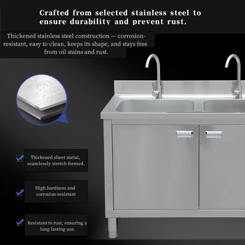 ตู้ซิงค์สแตนเลสเชิงพาณิชย์ 304 - Commercial Kitchen Double Sink บทวิจารณ์และราคา