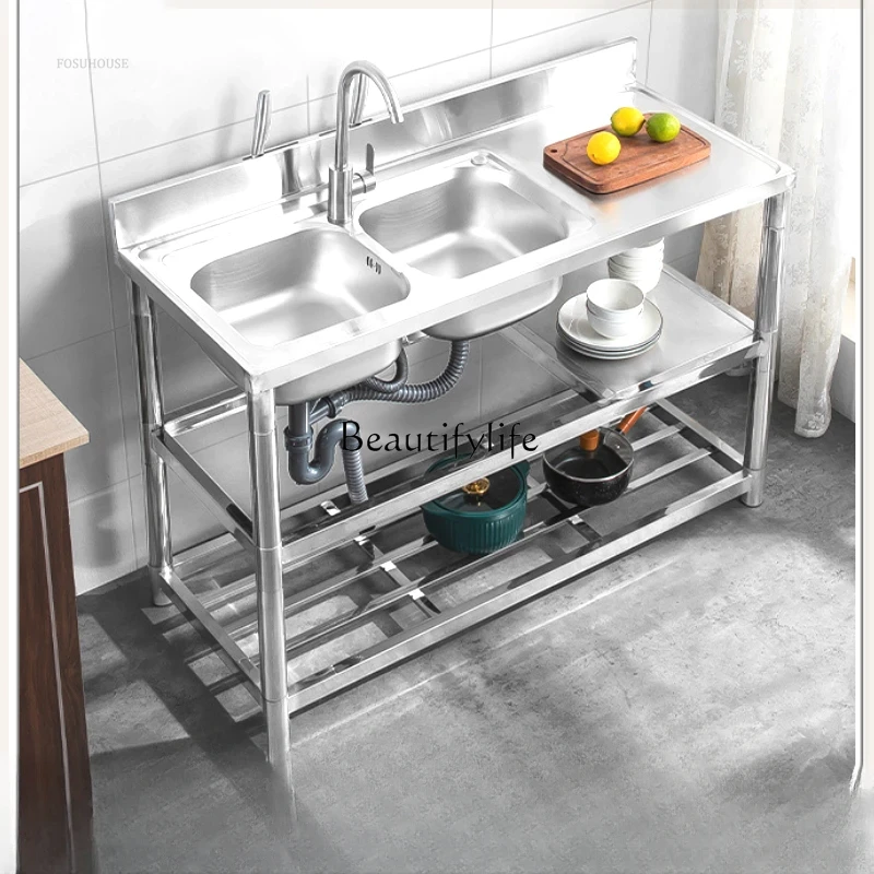 อ่างล้างจานครัวทันสมัยแบบหนาสำ - Commercial Kitchen Double Sink บทวิจารณ์และราคา