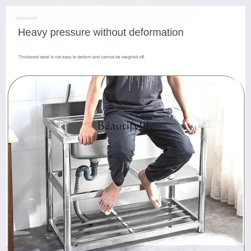 อ่างล้างจานครัวทันสมัยแบบหนาสำ - Commercial Kitchen Double Sink บทวิจารณ์และราคา