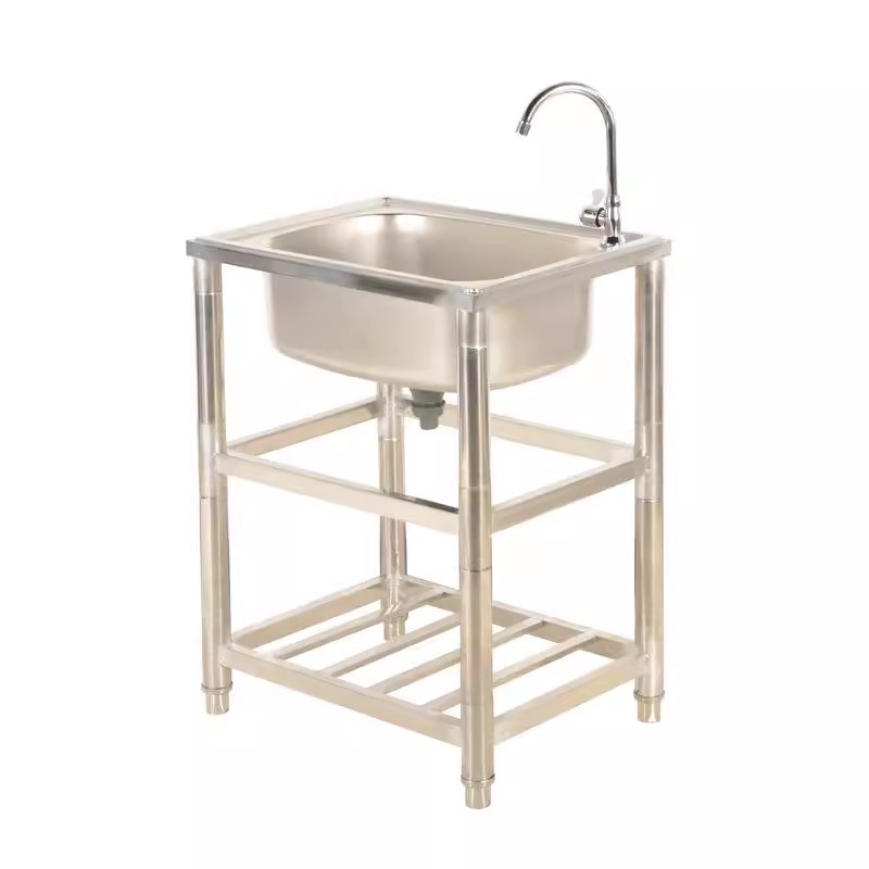 อ่างล้างจานสแตนเลสคู่ ขนาด 82* - Commercial Kitchen Double Sink บทวิจารณ์และราคา