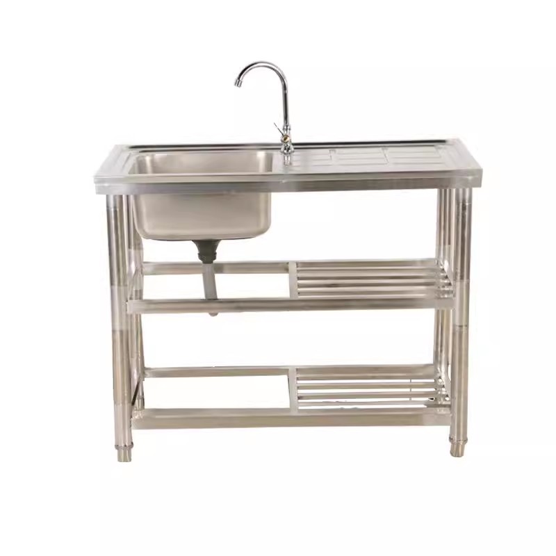 อ่างล้างจานสแตนเลสคู่ ขนาด 82* - Commercial Kitchen Double Sink บทวิจารณ์และราคา
