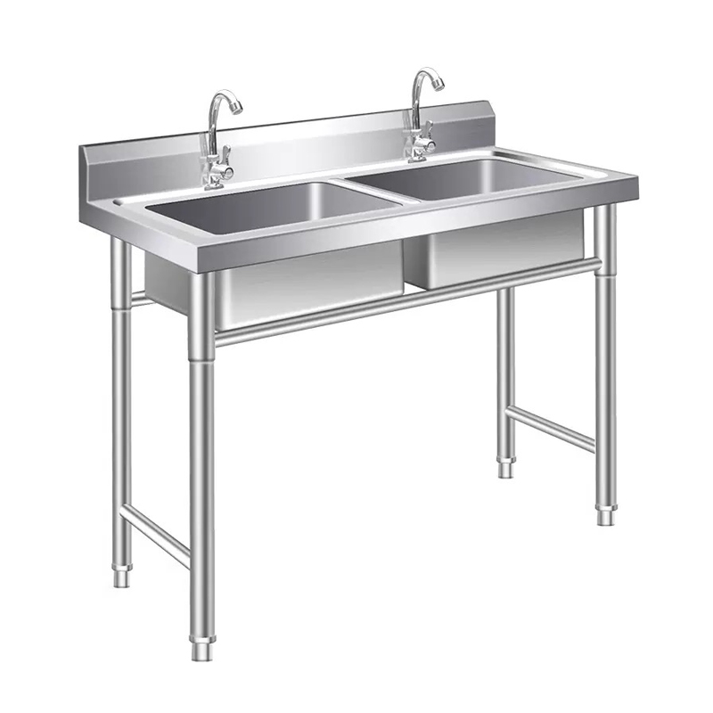 โต๊ะทำงานสแตนเลสสำหรับครัวเชิง - Commercial Kitchen Double Sink บทวิจารณ์และราคา