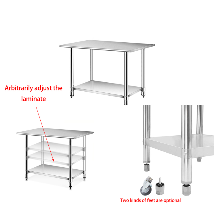 โต๊ะทำงานครัวสแตนเลสปรับระดับค - Commercial Kitchen Bench บทวิจารณ์และราคา