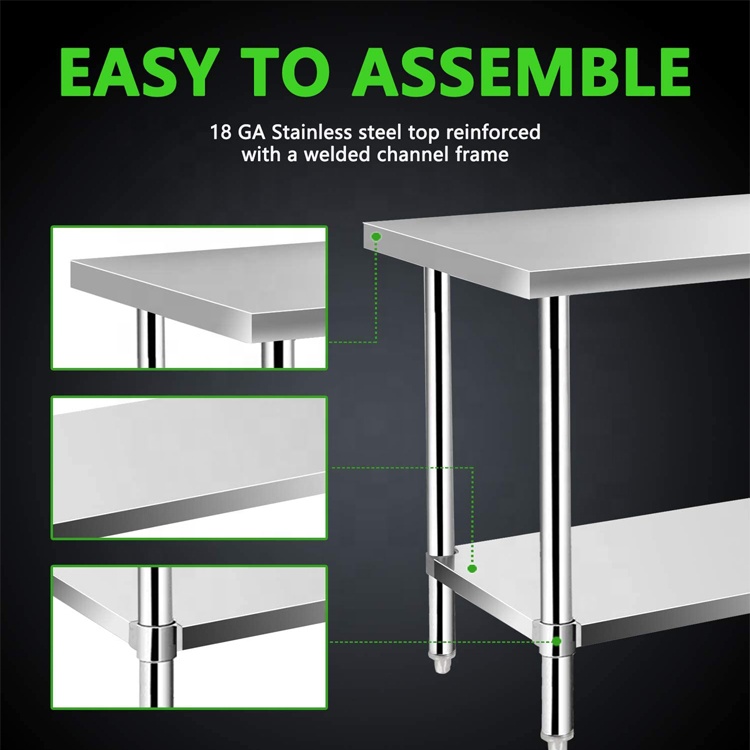 โต๊ะทำงานครัวสแตนเลสปรับระดับค - Commercial Kitchen Bench บทวิจารณ์และราคา