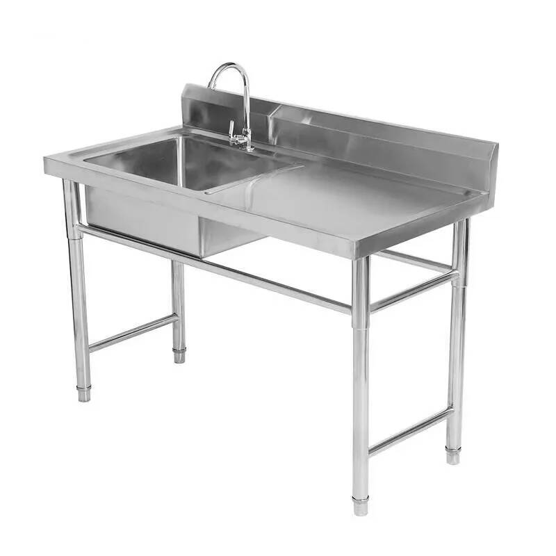 อ่างล้างจานสเตนเลสแบบหนาสำหรับ - Commercial Kitchen Double Sink บทวิจารณ์และราคา